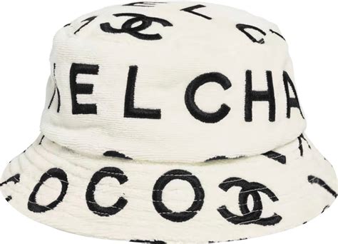 white chanel bucket hat|chanel terry cc hat.